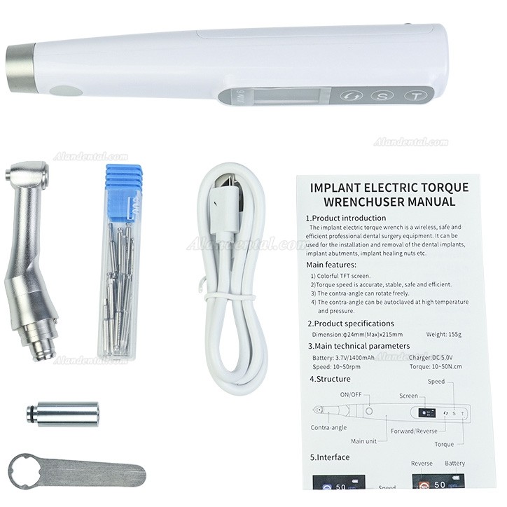 Dental Electric Implant Torque Driver Kit Small Wireless ImpIant Screwdriver 10-50N